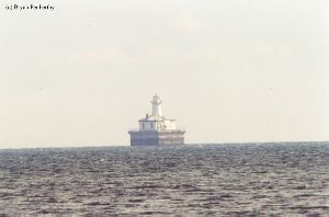 A decent shot of the lighthouse as it sits offshore.