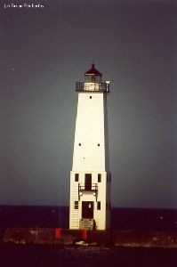 Close up shot of the lighthouse.