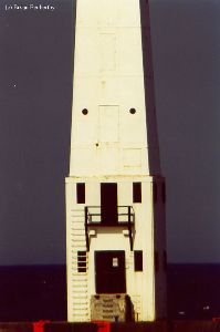 Close up shot of the two doors leading into the tower.