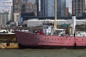 Close up of the front section of the Frying Pan Lightship.