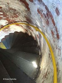 Steps leading down from the lantern of the Fort Niagara Lighthouse.
