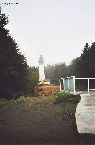 The Grays Harbor Lighthouse as shot from the street.