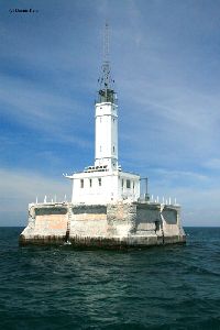 Solar panels on the lighthouse.