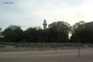 The lighthouse viewed from the beach.