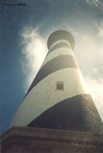 PRE MOVE: Looking up at the lighthouse.