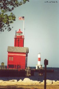 The lighthouse from the park entrance.