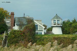 The lighthouse and stairs to the beach.