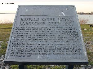 Plaque talking about the Intake Crib and Horseshoe Reef Lighthouses.