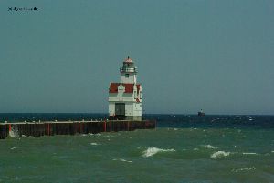 The lighthouse at the end of the pier.