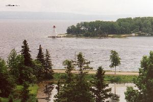 Looking at the lighthouse and harbour.
