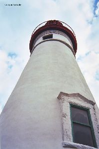 Looking up at lighthouse.