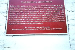 Marblehead lighthouse plaque.