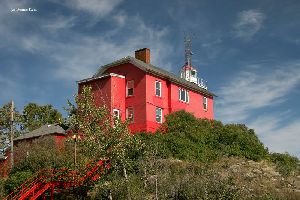 The side of the lighthouse.