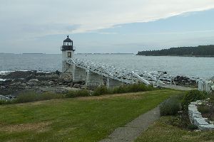 Marshall Point Lighthouse showing the left side of the bridge.