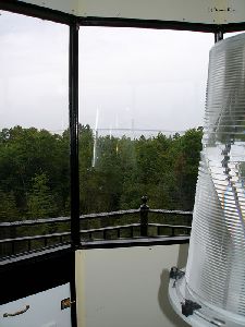 Light and view of the Mackinaw Bridge.
