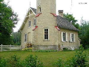 Flowers around the lighthouse.