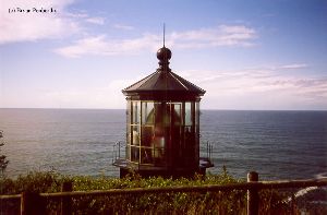 The lighthouse standing guard over the Pacific.