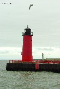 Lighthouse at the end of the pier.