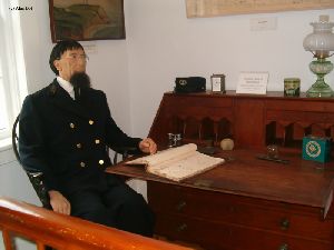 Statue inside the lighthouse.