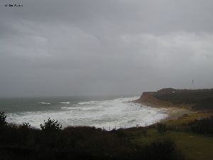 Stormy seas as viewed from the tower.
