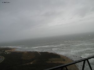 Stormy seas as viewed from the tower.