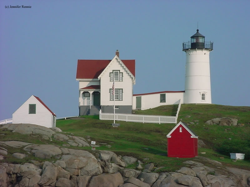 Photo of the Cape Neddick (Nubble) Lighthouse.