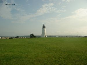 View of the lighthouse from the park.