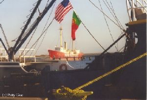 A distant shot of the New Bedford Lightship.