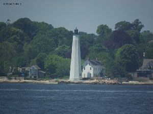 The lighthouse from across the harbor.