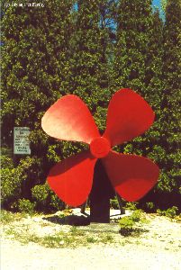 A propeller that was on the grounds.