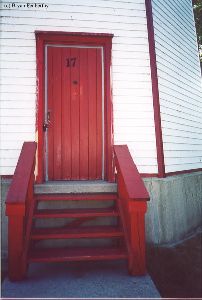 The door leading into the lighthouse.