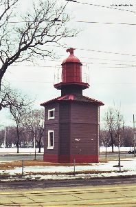 The lighthouse as it sits facing Lakeshore Blvd.