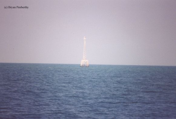 Photo of the Rebecca Shoal Lighthouse.