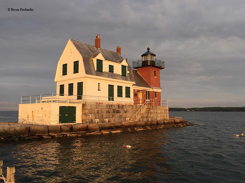 Photo of the Rockland Breakwater Lighthouse.