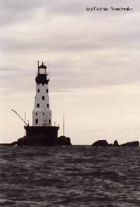 Close up of Rock of Ages lighthouse.