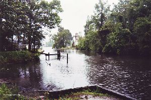 Distance shot of the lighthouse and creek.