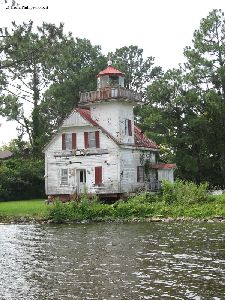 Close up detail of the neglected lighthouse.