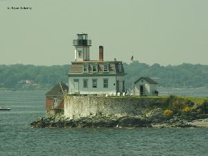 The lighthouse near the point.