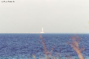 Distance shot of the Round Island Passage light.