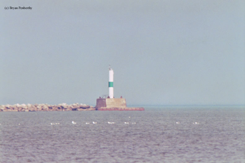 Photo of the Sandusky Harbor Breakwater Lighthouse.