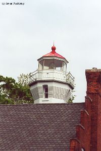 Close up of the lens and roofline.