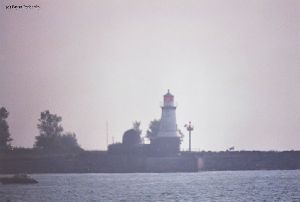 Lighthouse across the harbor.