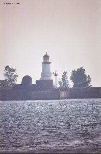 Lighthouse and harbor.