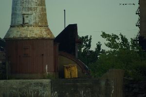 Close up of the backside of the lighthouse.