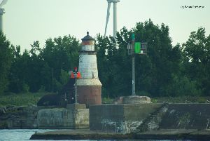 The lighthouse and the channel markers.