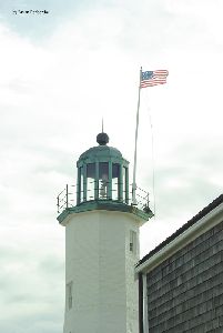 Looking up at the lantern room.