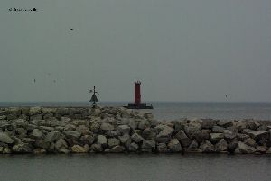 The lighthouse and breakwall.