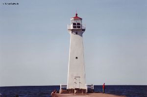 Close up of the Sodus tower on the pier.