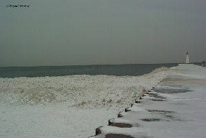 Tons of ice near the Lake Ontario shore at Sodus Bay.