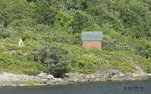 The Squirrel Point Lighthouse oil house.